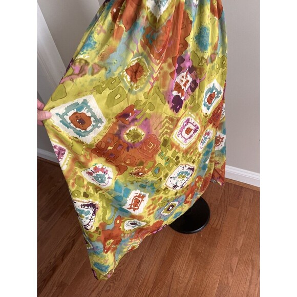Mll Gabrielle Babydoll Maxi Dress Sz M Colorful Psychedelic 70s Festival Hippie - Picture 9 of 11